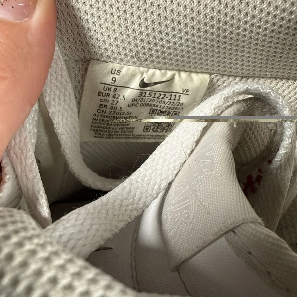 Nike Air Force 1 All White Size US 9 Men's Shoe Sneaker Need TLC
